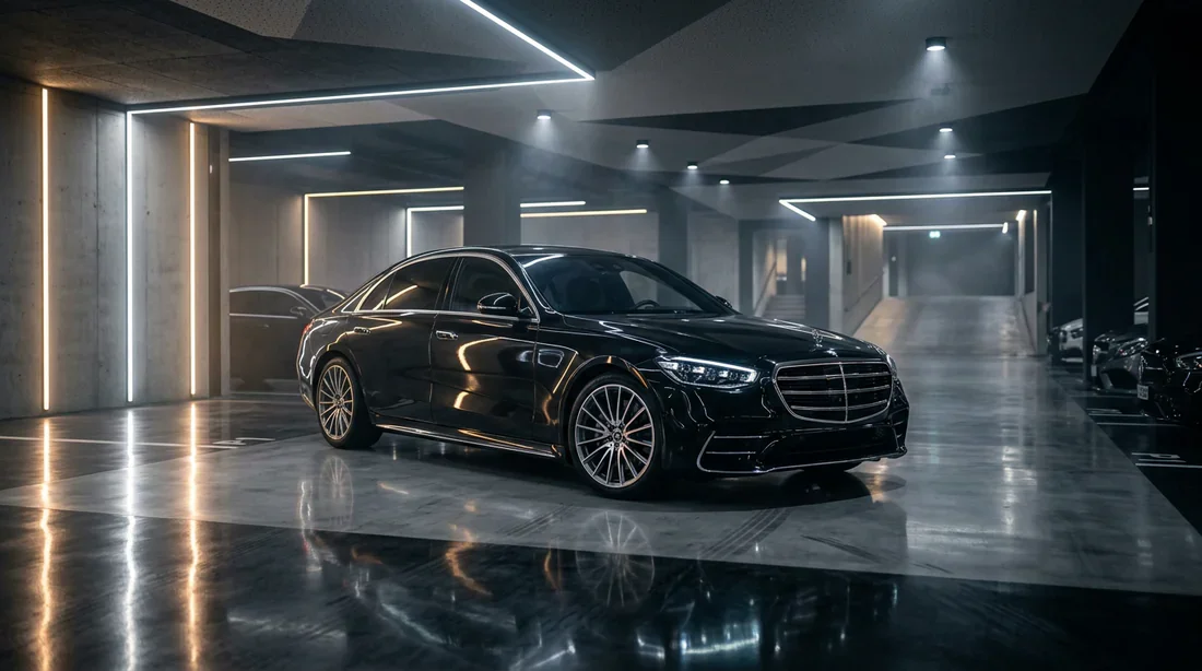 Laisser tourner le moteur d'un véhicule Mercedes à l'arrêt